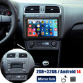 2+32G Android 14 Autoradio Carplay RDS WiFi GPS Navi für VW Polo 6R 6C 2009-2017