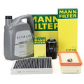 MANN Filterset + 5L ORIGINAL 0W30 Motoröl für AUDI A4 B8 A5 8F7 1.8/2.0 TFSI