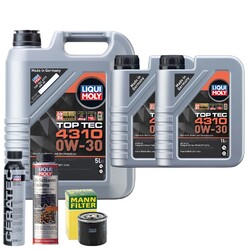 Motoröl 0W30 LIQUI MOLY Top Tec 4310 7L +MANN Ölfilter +Spülung +Cera Tec