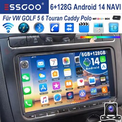 6+128G DAB+Für VW GOLF 5 6 Touran Tiguan Autoradio DSP Android 14 Carplay 8kern