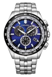 CITIZEN Eco-Drive Herrenuhr Funk-Solar Stahl/Blau CB5874-81L
