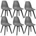 [en.casa] 6x Design Stühle Skandinavisch Grau/Schwarz Esszimmer Stuhl Kunststoff