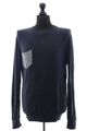 HUGO BOSS ORANGE Cebbe Herren Pulli Pullover L blau dunkelblau leicht mit Seide