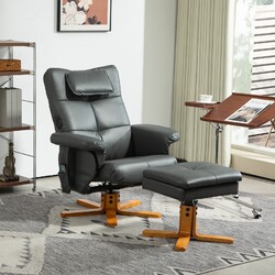 HOMCOM Relaxsessel Massagesessel mit Hocker Fernsehsessel mit Liegefunktion