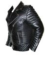 Herren 100% Echt Lammleder Leder Gesteppt Motorrad Jacke Schwarz Bikerjacke