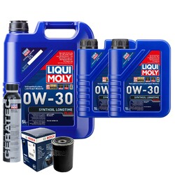 Motoröl 0W30 LIQUI MOLY Synthoil Longtime Plus 7L+BOSCH Ölfilter +Cera Tec
