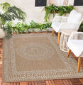 Outdoor-Teppich Naturfarben Wetterfest Wohnzimmer Terrasse Balkon Küchenteppich