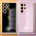 Hülle für Samsung Galaxy S24 S23 Ultra S22 S21FE A53 A15 Plating Herz Handy CASE