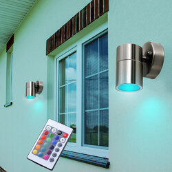 Wandlampe Außen Wandleuchte Laterne Gartenlampe Fernbedienung dimmbar RGB LED