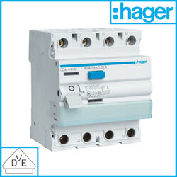 Hager FI-Schalter Fehlerstromschutzschalter 4 polig 6kA 40A 30mA CDA440D RCD