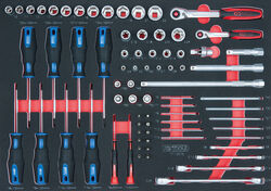 KS TOOLS SCS 1/4" + 3/8" + 1/2" Steckschlüssel-Satz, 75-tlg. in 1/1 Systemeinlag