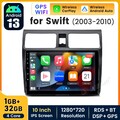 10" Android13 Autoradio Navi GPS BT für SUZUKI SWIFT 2003-2010 WIFI DSP 1+32GB