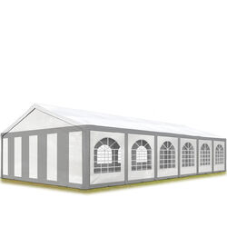 Partyzelt Pavillon 6x12m Bierzelt Festzelt Gartenzelt Vereinszelt Zelt grau-weiß✅ Schraubsystem - extra stabil ✅ 100% Wasserdicht