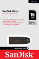 Sandisk USB Stick 16GB Speicherstick Cruzer Ultra schwarz USB 3.0
