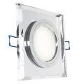 Glas-Einbaustrahler flach quadratisch klar spiegelnd LED-Modul 5W neutralweiß