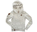 Naketano Kapuzenpullover Hoodie Kapuzensweater Gr. S, Papierschiffchen grau-weiß