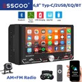 2 DIN 6.8" Autoradio Bluetooth Wireless Apple Carplay Android Auto AM FM SWC KAM