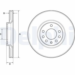2x Bremsscheibe DELPHI BG3770C passend für OPEL SAAB VAUXHALL