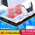 PS5 Standfuß mit 3 Stufen Lüfter und PS5 Controller Ladestation,PS5 Ständer