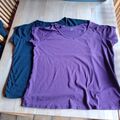 Sport Shirt T-Shirts kurzarmig Schwarz Und Dunkelrot  DECATHLON DOMYOS GR. 3 XL