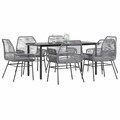 1-teiliges Garten-Essset mit Kissen Poly Rattan Glas Balkonset vidaXL