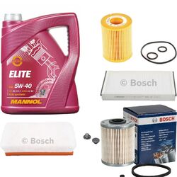 BOSCH Inspektionspaket 5L MANNOL ELITE 5W-40 für Opel Astra G Caravan 1.7 CDTi