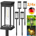2/4x Solarleuchte LED Solar Leuchten Edelstahl Solarlampe Gartenleuchten Garten