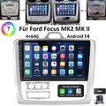 DAB+ 9" Android14 Autoradio Für Ford Focus II MK2 2004-2011 4+64G Carplay BT KAM