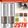 2 Profi Pfeffermühle Elektrische Salz und Pfeffermühle USB Aufladbar Gewürzmühle