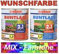Wilckens Aqua 2in1 Buntlack - Acryllack in Glänzend / Seidenmatt - WUNSCHFARBE !