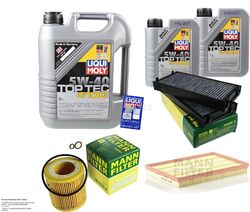INSPEKTIONSKIT FILTER LIQUI MOLY ÖL 7L 5W-40 für BMW X5 E70 3.0 Si xDrive30i