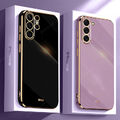 Plating Handyhülle für Samsung S25 S24 FE S23 Ultra S22 A54 A16 A34 Schutz Cover