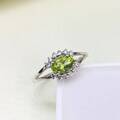 2.52 Karat Peridot & Weiß Topas Verlobungsring 925 Massives Sterlingsilber