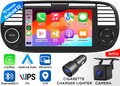 CAM+Autoradio Android 13 FIAX6 GPS Navi Bluetooth CarPlay RDS für Fiat 500 07-15