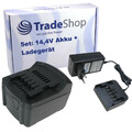 2in1 Set: Li-Ion Akku 14,4V 3000mAh + Ladegerät für Metabo BSA 14.4-18 LED