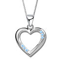 Herz Halskette mit Kristall Anhänger echt 925er Silber für Mädchen Kinder Frauen
