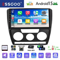 Android 15 Autoradio CarPlay GPS WiFi RDS Für Skoda Octavia II 1Z3 1Z5 DAB+ 10"