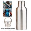 Edelstahl Wasserflasche Radfahren Breiter Mund Metall Sport Fitness Trinkflasche