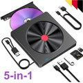 5 in 1 USB 3.0 Externes CD/DVD Laufwerk Brenner Player mit Type C für Laptop PC