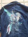 XFN Jeansjacke mit Applikation (Vogel) Damen Gr. M, Dunkelblau, Superzustand 