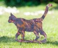 Garten Stecker "Katze" aus Metall mit Patina, Garten Deko Sticker Vogelschreck