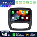 2+64GB 4Core CarPlay Android14 Autoradio Für Opel Vivaro B GPS Navi WIFI SWC RDS
