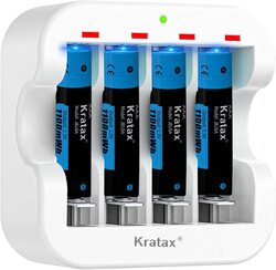 1.5V AAA Wiederaufladbar Lithium Akku 1100mWh mit Li-ion AAA Batterien Ladegerät