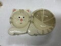 Katze Kätzchen Futter und Wasserschale / Napf Keramik 2 Stück (kleiner Chip)