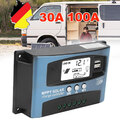 30A/100A 12V-24V Digital MPPT Solar Ladegerät Controller Panel Regler Daul USB