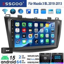 DAB+ 2+64G Für Mazda 3 BL 2010-2013 CarPlay Android 15 Autoradio GPS NAVI RDS BT