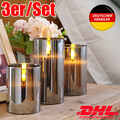 3er/Set LED Kerze Kerzen mit Timer Batterie für Außen Licht flackernd Outdoor DE