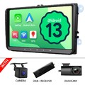 CAM+DVR+DAB+ 9" Android 13 Autoradio GPS Navi CarPlay Für VW Golf Tiguan Touran