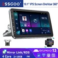 1 DIN Autoradio Mit Navigation Bildschirm Android 13 RDS Drehbarer 10'' 16G +KAM