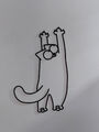 Simon´s Cat Bild Wand 3D Druck Kunst Doodle Merch Heart Simons Cat Simons Katze